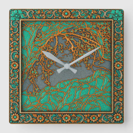Reloj de pared colores oro plata turquesa coral Al