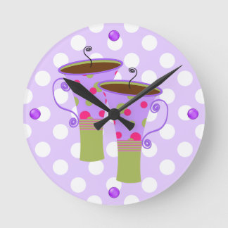 Reloj de pared colorido de la cocina de las tazas