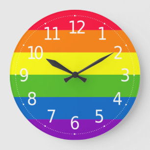 Reloj de pared colorido simple del arco iris el