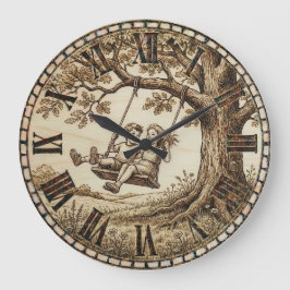 Reloj de pared columpio de la infancia