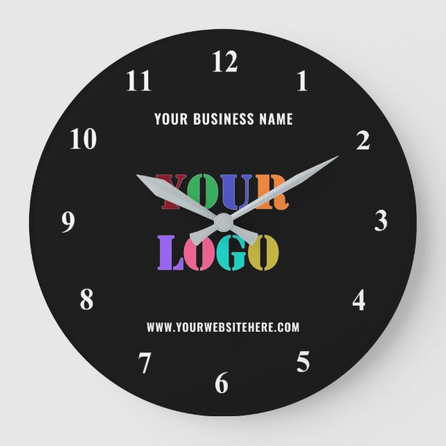 Reloj de pared comercial promocional de tu logotip (Anverso)