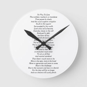 Reloj de pared completo con poesía original