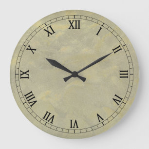 Reloj de pared con acabado falso de yeso metálico