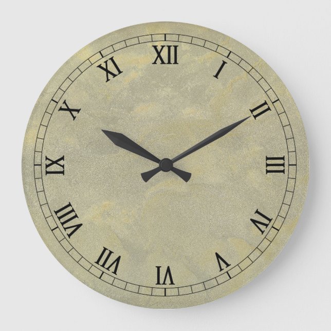 Reloj de pared con acabado falso de yeso metálico  (Anverso)