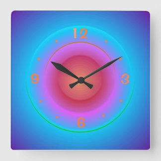 Reloj de pared con anillos iluminados azul aguamar