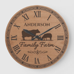 Reloj de pared con apellido de familia personaliza