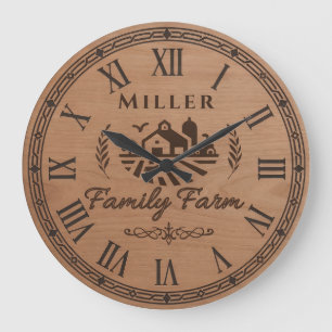 Reloj de pared con apellido familiar personalizado