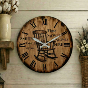 Reloj de pared con apellido familiar personalizado