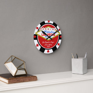 Reloj de pared con aspecto de ficha de póquer Casa