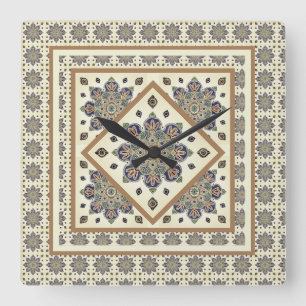 Reloj de pared con aspecto de tejido medallón