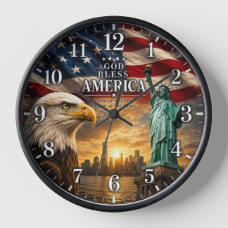 Reloj de pared con bandera americana patriótica