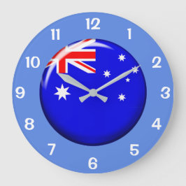 Reloj de pared con bandera botón australiana hermo