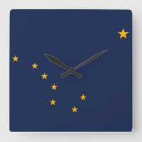 Reloj de pared con bandera de Alaska, Estados Unid