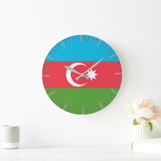 Reloj de pared con bandera de Azerbaiyán (Hogar)