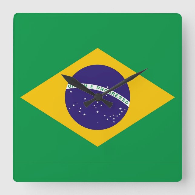 Reloj de pared con bandera de Brasil (Anverso)