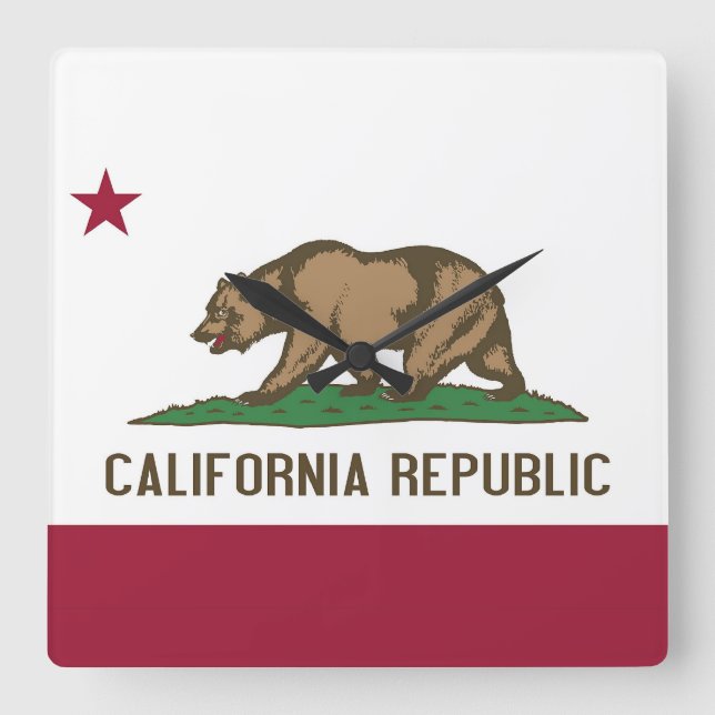 Reloj de pared con bandera de California, Estados  (Anverso)