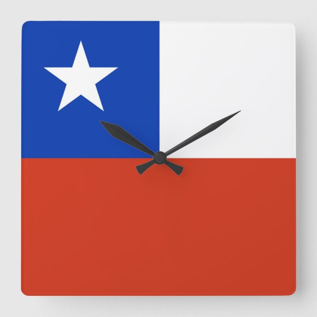 Reloj de pared con bandera de Chile (Anverso)
