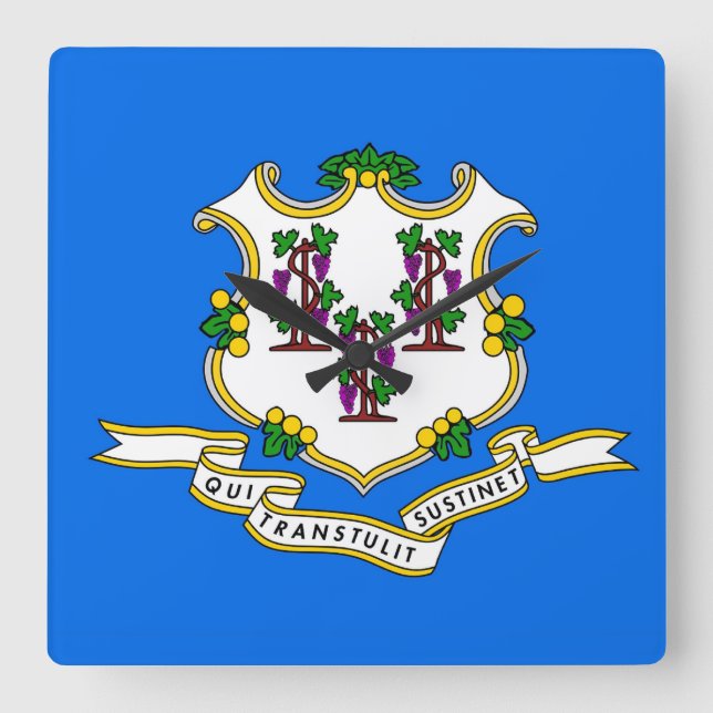 Reloj de pared con bandera de Connecticut, Estados (Anverso)