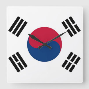 Reloj de pared con bandera de Corea del Sur