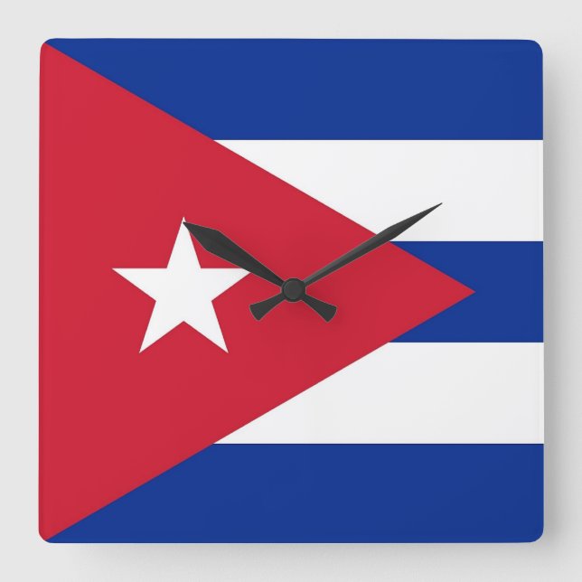 Reloj de pared con bandera de Cuba (Anverso)