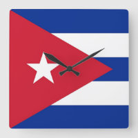 Reloj de pared con bandera de Cuba