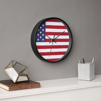 Reloj de pared con bandera de EE.UU., reloj de par