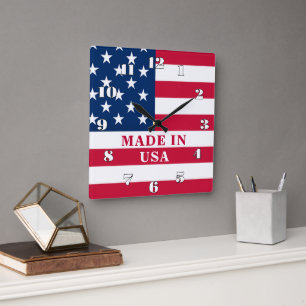 Reloj de pared con bandera de Estados Unidos Patri