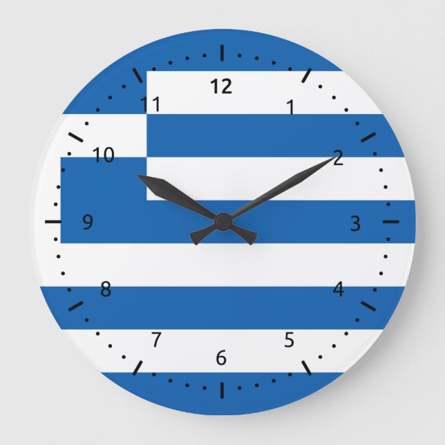 Reloj de pared con bandera de Grecia (Anverso)