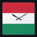 Reloj de pared con bandera de Hungría<br><div class="desc">¡Manténgase en estilo con nuestro impresionante reloj de pared con la bandera de Hungría! Este reloj de pared es más que solamente una pieza horaria; es una celebración de la rica herencia cultural y orgullo nacional de Hungría. El diseño vibrante exhibe de manera prominente la bandera húngara, lo que hace...</div>