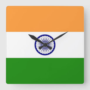 Reloj de pared con bandera de India