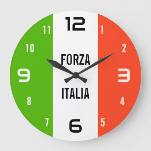 Reloj de pared con bandera de Italia - Forza Itali