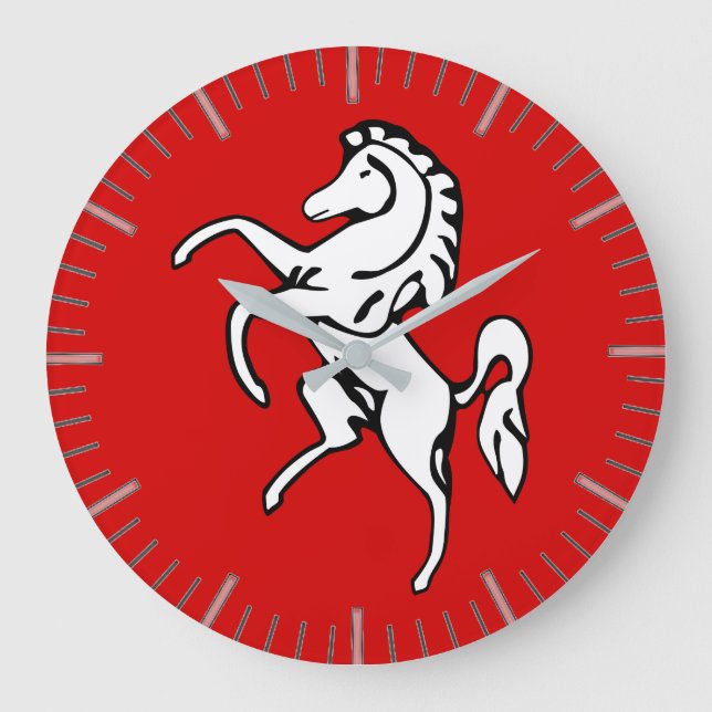 Reloj de pared con bandera de Kent, Inglaterra (Anverso)