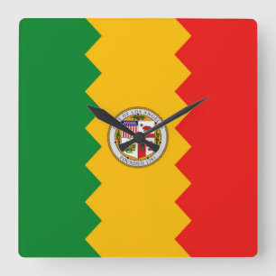 Reloj de pared con bandera de Los Ángeles, Califo