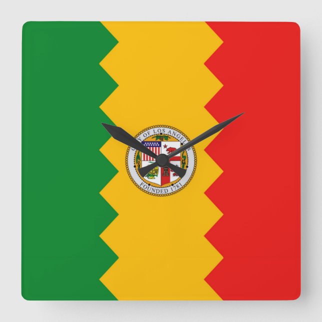 Reloj de pared con bandera de Los Ángeles, Califor (Anverso)