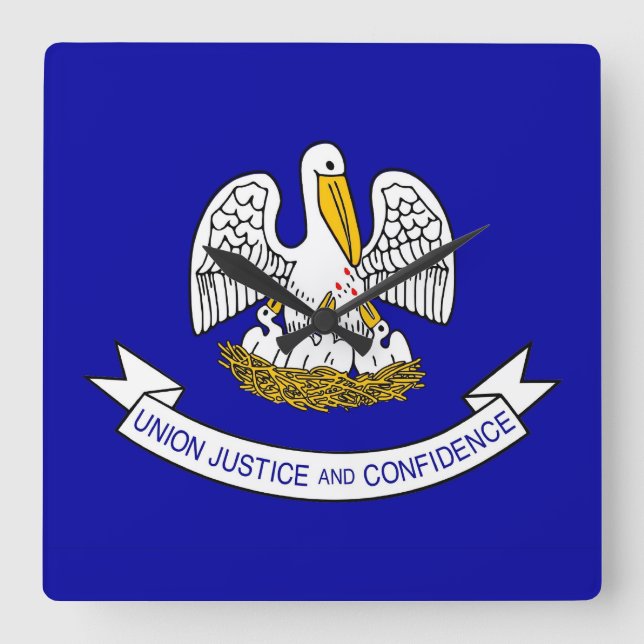 Reloj de pared con bandera de Luisiana, Estados Un (Anverso)