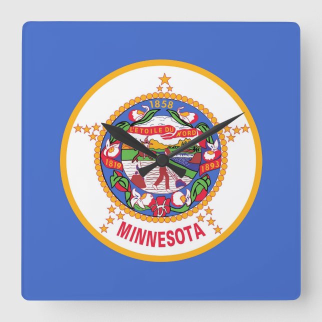 Reloj de pared con bandera de Minnesota, Estados U (Anverso)