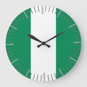 Reloj de pared con bandera de Nigeria