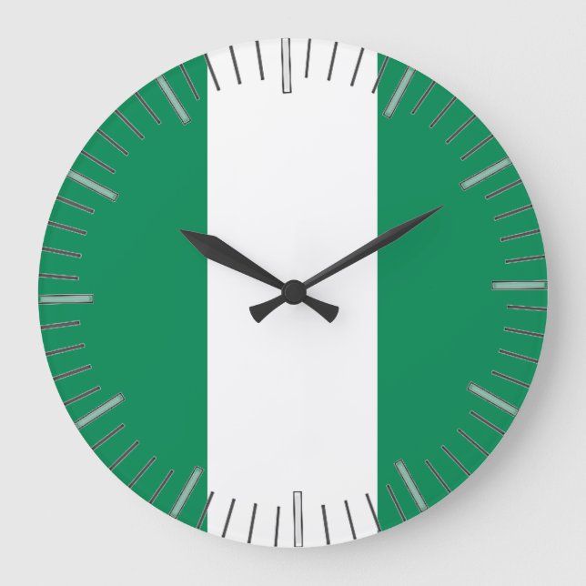 Reloj de pared con bandera de Nigeria (Anverso)