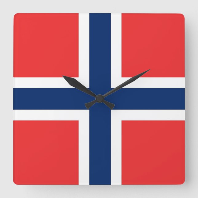 Reloj de pared con bandera de Noruega (Anverso)