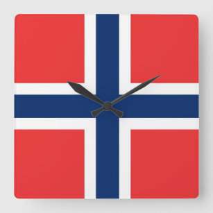 Reloj de pared con bandera de Noruega