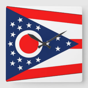 Reloj de pared con bandera de Ohio, Estados Unidos