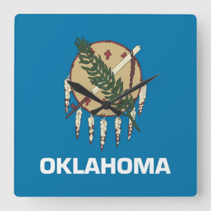 Reloj de pared con bandera de Oklahoma, Estados Un