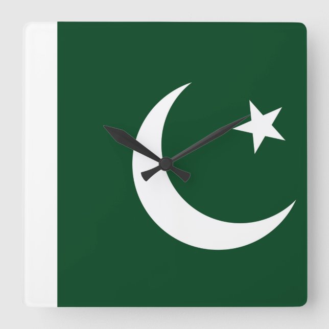 Reloj de pared con bandera de Pakistán (Anverso)