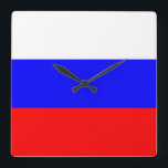 Reloj de pared con bandera de Rusia<br><div class="desc">Impresionante reloj de pared patriótico con bandera de Rusia. Este producto es su personalizable.</div>