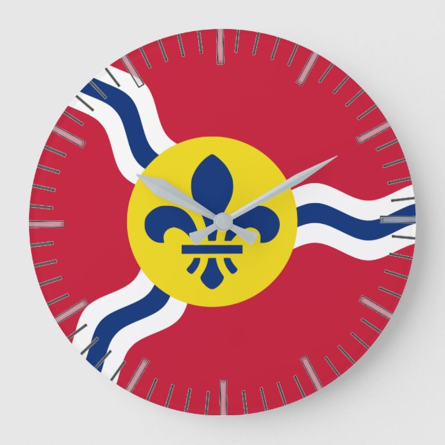 Reloj de pared con bandera de San Luis, Misuri (Anverso)
