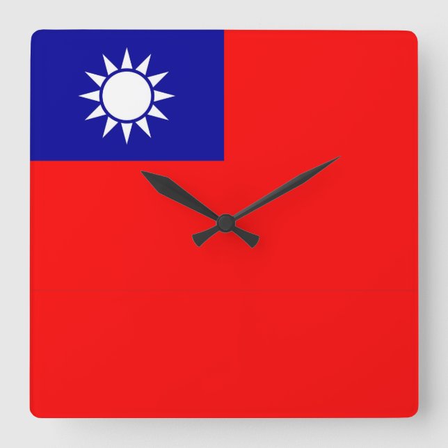 Reloj de pared con bandera de Taiwán (Anverso)