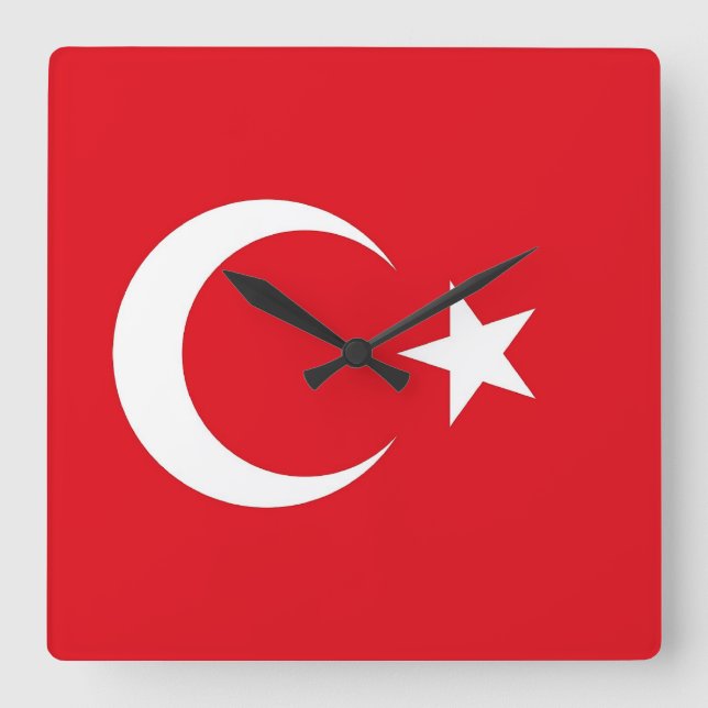 Reloj de pared con bandera de Turquía (Anverso)