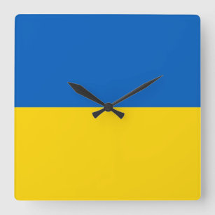 Reloj de pared con bandera de Ucrania