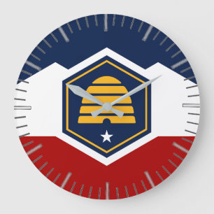 Reloj de pared con bandera de Utah, EE. UU.