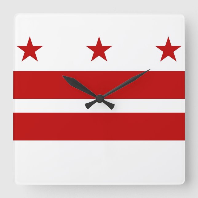 Reloj de pared con bandera de Washington DC, EE.UU (Anverso)